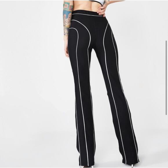 I.AM.GIA Jet Pants Black Cutout Knees Reflective Piping Large - Picture 6 of 15